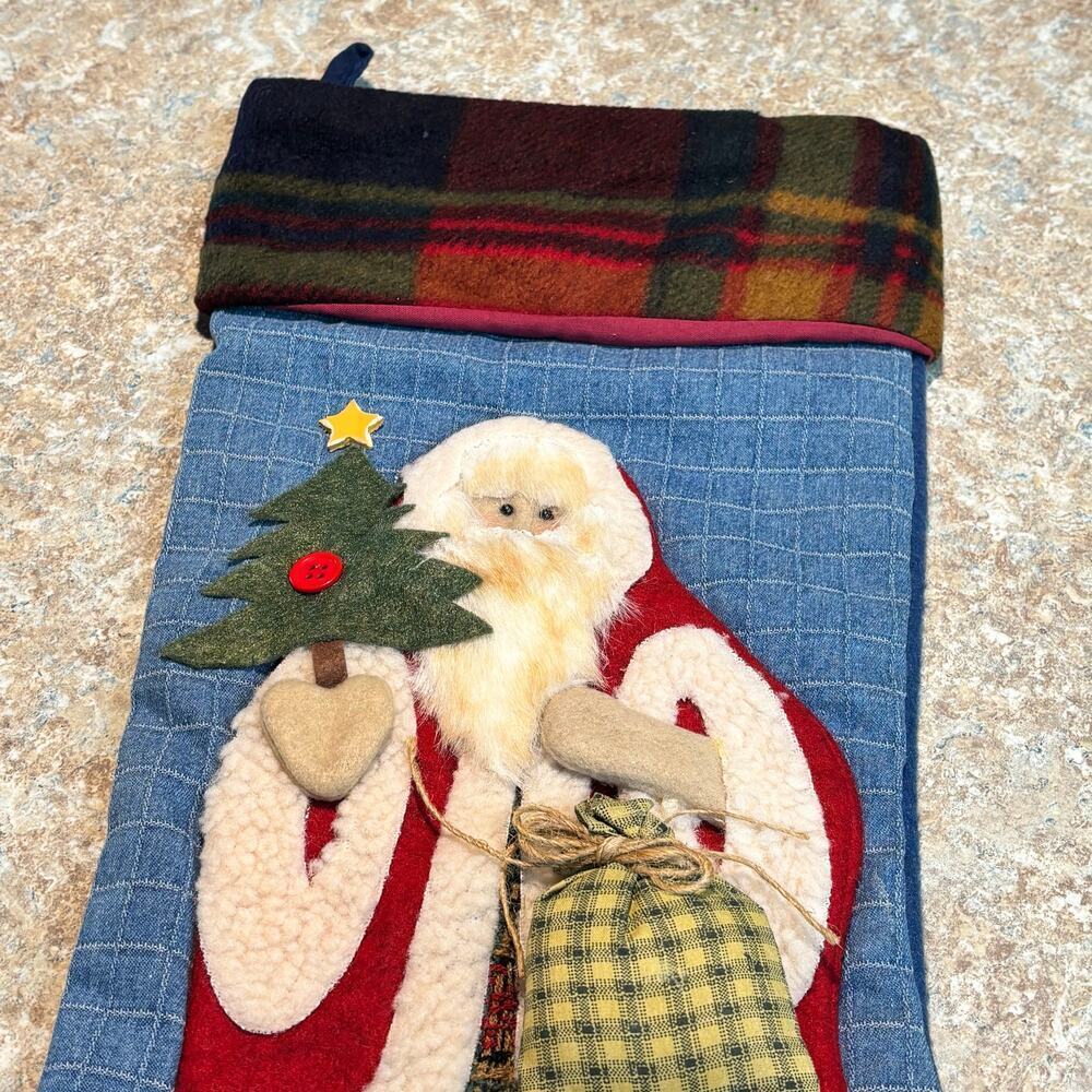 4 Cozy Cabin Christmas Fleece Faux Fur Christmas Stockings Holiday Decor - Picture 5 of 13